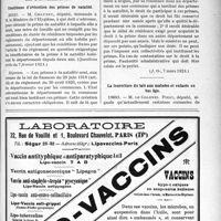 0742 - Page LV-725 - Documents officiels. A l’officiel. Décret du 14 février 1924 concernant le statut des médecins des sanatoriums publics / Réponses des Ministres aux questions des Parlementaires. Conditions d’obtention des primes de natalité / La fourniture du lait aux malades et enfants en bas âge