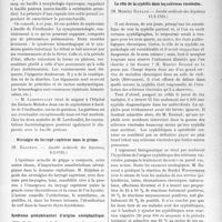 0832 - Page 813 - Partie scientifique. L'Actualité Scientifique. Les Sociétés Savantes. Paris. Septicémie à pneumobacille de Friedlander, (Soc. méd. des hôp. 1-2-1924) / Névralgie du laryngé supérieur dans la grippe, (Société médicale des hôpitaux, 8-2-1924) / Syndrome protubérantiel d’origine encéphalitique, (Soc. méd. des hôp. 8-2-1924) / Le rôle de la syphilis dans les scléroses viscérales, (Société médicale des hôpitaux 15-2-1924)