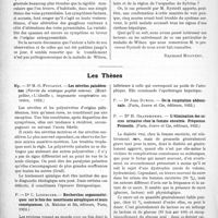 0837 - Page 818 - Partie scientifique. L'Actualité Scientifique. Les Livres / Les Thèses. Les névrites paludéennes, par Dr M. -G. Foucault, (Montpellier, « L’Abeille », imprimerie coopérative ouvrière, 1923) / Recherches organométriques sur le foie des nourrissons atrophiques et leurs conséquences, par Dr C. Lindegger. (A. Maloine et fils, éditeurs, Paris, 1923) / L’élimination des sucres urinaires chez la femme enceinte. Fréquence. Pronostic, par Dr H. Grandhomme. (Paris, Jouve et Cie, éditeurs, 1923)