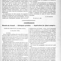0842 - Page 823 - Partie professionnelle. Travaux Originaux. Le tiers payant. Pourquoi la majorité des médecins n’en veulent pas [G. Duchesne] / Jurisprudence. Blessés du travail. — Cliniques privées. — Application du tout compris [Dr Paul Boudin]