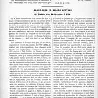 0845 - Page 826 - Partie professionnelle. Travaux Originaux. Chronique de la mutualité. Paradoxe politico-mutualiste [Dr M. Vimont] / Beaux-arts et belles lettres. 4e Salon des Médecins 1924 [Dr. G. Paul-Manceau]