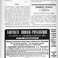 0857 - Page 836-LIV - Correspondance. Application du Tarif Maginot. Non application par le médecin traitant de l’article 18 / Documents officiels. A l'officiel. Vacance de direction de bureau d’hygiène