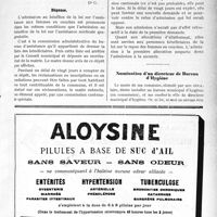0866 - Page IX-843 bis - Correspondance. Admission à l'allocation aux femmes en couches / Nomination d’un directeur de Bureau d’Hygiène