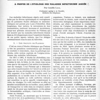 0873 - Page 850 - Partie scientifique. Travaux Originaux. A propos de l’étiologie des maladies infectieuses aiguës, par Camille Lian