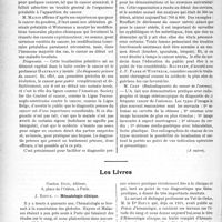 0891 - Page 868 - Partie scientifique. L’Actualité Scientifique. Les Congrès. Ier Congrès de la ligue nationale belge contre le cancer, (18-21 novembre 1923) / Les Livres. Hématologie clinique, par J. Rieux, Gaston Doin, éditeur, Paris
