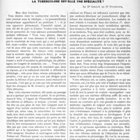 0894 - Page 871 - Partie professionnelle. Travaux Originaux. La tuberculose est-elle une spécialité ?, Le Dr Giraud au Dr Duchesne