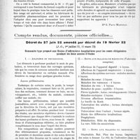 0905 - Page 882 - Partie professionnelle. Travaux Originaux. Chronique hospitalière. La quatrième dimension en thérapeutique [Dr G. Paul-Manceau] / Compte rendus, documents, pièces officielles.... Décret du 27 juin 22 amendé par décret du 19 février 23, (J. O. 1er juillet 22, 11 mars 23). Sommaire type proposé aux Ecoles d’infirmières hospitalières pour les cours obligatoires pendant les deux années d’études. Anatomie et physiologie / Soins aux malades de médecine (Tuberculose comprise) / Soins aux malades de chirurgie