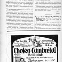 0911 - Page 888-L - Correspondance. Les déclarations de décès / A propos de la réduction de la luxation du pouce (sic) du pied In Concours médical du 9 mars 1924. XLVII. — 553. Pouce et gros orteil (Dr B)