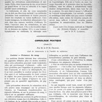 0990 - Page 961 - Partie scientifique. Travaux Originaux. Clinique infantile. L’obésité dans l’enfance, M. le professeur Nobécourt [Leçon faite à la clinique médicale de l'hôpital des Enfants-Malades et recueillie par le Dr P. Lacroix] / Coprologie pratique, (Suite), par M. le Dr H. Dejust. Couleur — Présence du sang