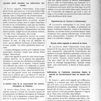 1000 - Page 971 - Partie scientifique. L’Actualité Scientifique. Les Sociétés Savantes. Toulouse. Société de médecine. Un cas d’épithélioma calcifié / Appendice géant simulant une tuberculose iléocaecale / La dernière étape de la communauté des maitres-chirurgiens de Toulouse / Société d'obstétrique et de gynécologie. Fibrome de l’utérus et des deux ovaires / Un accident peu banal dû à l’emploi d’une laminaire / Imperforation de l’hymen et hématocolpos / Fistule urétro-vaginale et calcul de la vessie / Indications de l’opération césarienne d’après la marche de l’accouchement dans les bassins limités
