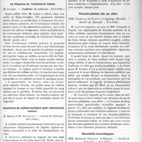 1058 - Page 1027 - Partie scientifique. L’Actualité Scientifique. Les Société Savantes. Transposition de l’ovaire dans l’utérus après ablation des trompes, (Académie de médecins ; 18-3-1924) / La fréquence de l’avortement tubaire, (Académie de médecine ; 18-3-1924) / Hypotension du céphalo-rachidien après traumatisme crânien, (Société de chirurgie, 30-1-1924) / Thrombo-phlébite dite par effort, (Société de chirurgie ; 30-1-1924) / Pancréatite hémorrhagique, (Société de chirurgie ; 30-1-1924)