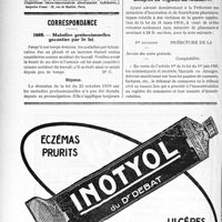 1085 - Page 1056-VI - Demandes et offres / Correspondance. Maladies professionnelles garanties par la loi / Le propharmacien n’est pas assujetti au registre du commerce