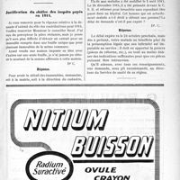 1090 - Page XI-1059 - Correspondance. Contestation du revenu professionnel / Justification du chiffre des impôts payés en 1914 / Délai de demande de pension militaire