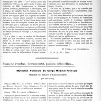 1122 - Page 1091 - Partie professionnelle. Travaux Originaux. Chronique de la mutualité [Dr M. Vimont]. Les centres anti-cancéreux / Compte rendus, documents, pièces officielles.... Mutualité Familiale du Corps Médical Français. Réunion du Conseil d'Administration, (1er avril 1924)
