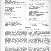 1125 - Page 1094 - Partie professionnelle. Compte rendus, documents, pièces officielles.... Mutualité Familiale du Corps Médical Français. Réunion du Conseil d'Administration, (1er avril 1924) / Nos relations médicales Franco-Etrangères