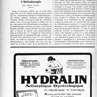 1133 - Page 1102-L - Correspondance. Les pharmaciens peuvent-ils avoir des employés ambulants en campagne / L’Héliothérapie, Par Robert Sorel