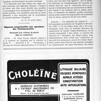 1138 - Page LV-1105 - Documents officiels. A l’officiel. Vacance de Direction de bureau d’hygiène / Réponses ministérielles aux questions des Parlementaires. Admission d’un réformé de guerre dans un sanatorium