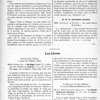 1169 - Page 1134 - Partie scientifique. L'Actualité Scientifique. Les Sociétés Savantes. Exploration radiographique de l’urèthre au lipiodol, (Soc. méd. des hôp. ; 22-2-1924) / Un cas de pléonostéose familiale, (Soc. médic. des hôp. 22-2-1924) / Les Livres. Les Orges, par Albert Garrigues, Gaston Doin, éditeur, Paris / Le bréviaire thermal des Coloniaux, par Dr J. -J. Matignon et S. Abbatucci, A. Maloine et Fils, éditeurs, Paris