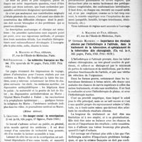 1170 - Page 1135 - Partie scientifique. L'Actualité Scientifique. Les Livres. Cancer du rectum, par A. Chalier et H. Mondor, Gaston Doin, éditeur, Paris / La médecine française au Maroc, par Noël Fiessinger, A. Maloine et Fils, éditeurs, Paris, 1923 / Un danger social: la constipation, par L. Chauvois, A. Maloine et Fils, éditeurs, Paris, 1923 / Importance des résultats obtenus par l’héliothérapie à l’altitude, dans le traitement de la tuberculose, et spécialement de la tuberculose dite chirurgicale, par Dr Germain Mathieu, A. Maloine et Fils, éditeurs, Paris, 1923