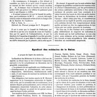 1185 - Page 1150 - Partie professionnelle. Compte rendus, documents, pièces officielles…. Fédération corporative des médecins de la région Parisienne. Les médecins et la patente / Syndicat des médecins de la Seine