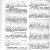 1187 - Page 1152 - Partie professionnelle. Reportage professionnel. Nouvelles et Informations. Appel aux Électeurs. Citoyens ! N'oubliez pas / La Propagande française à l’Etranger et nos Stations thermales / La Section de Médecine de l’A. G. des Etudiants de Paris / Amphithéâtre d’anatomie / Hôpital d’urologie et de chirurgie urinaire