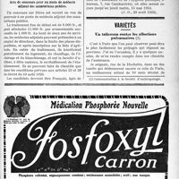 1196 - Page LV-1159 - Documents officiels. A l’officiel. Vacances de directions de Bureaux d’hygiène / Avis de concours pour un poste de médecin adjoint des sanatoriums publics / Variétés. Un talisman contre les affections pulmonaires