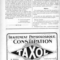 1293 - Page 1254 bis-XXVI - Le sou médical. De l’obligation au secret professionnel du médecin de famille assistant à une opération / Correspondance. Enregistrement et visa de certificat provisoire de diplôme