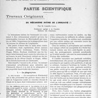 1314 - Page 1275 - Propos du jour. Un syndicat médical doit-il s’occuper de questions scientifiques ? [J. Noir] / Partie scientifique. Travaux Originaux. Du mécanisme intime de l’immunité, par M. Camille Lian. La phagocytose