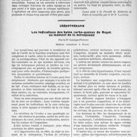 1323 - Page 1284 - Partie scientifique. Travaux Originaux. Chirurgie. Les fractures de la colonne vertébrale, M. le professeur agrégé P. Moure / Crénothérapie. Les indications des bains carbo-gazeux de Royat au moment de la ménopause, par le Dr Georges Perrin