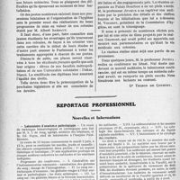 1349 - Page 1310 - Partie professionnelle. Compte rendus, documents, pièces officielles…. Pour nos médecins coloniaux / Reportage professionnel. Nouvelles et Informations. Laboratoire d'anatomie pathologique