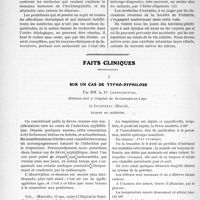 1381 - Page 1342 - Partie scientifique. Travaux Originaux. Clinique psychiatrique. Sur trois cas d’épilepsie récente, sans signes de syphilis, guéris par le novarsenobenzol, par le Dr. Leredde / Faits cliniques. Sur un cas de typho-syphilose, par Mm. le Dr Cherechewski