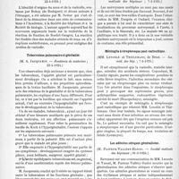 1387 - Page 1348 - Partie scientifique. L’Actualité Scientifique. Les Sociétés Savantes. Paris. Zona et varicella, (Académie de médecine; 22-4-1924) / Tuberculose pulmonaire et génitalité, Académie de médecine ; 22-4-1924) / Anévrysmes multiples, (Sociétés médicale des hôpitaux ; 7-3-1924) / Méningite astreptocoque post-varicellique, (Soc. méd. des hôp. ; 7-3-1924) / Les adénites sériques généralisées, (Société médicale des hôpitaux ; 31-3-1924)