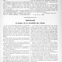 1396 - Page 1357 - Partie professionnelle. Travaux originaux. Le “Comité National” et les tuberculeux des petites villes et des campagnes. / Déontologie. A propos de la versatilité des clients [G. Duchesne]