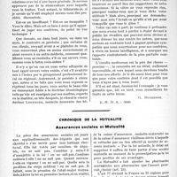 1397 - Page 1358 - Partie professionnelle. Travaux originaux. Déontologie. A propos de la versatilité des clients [G. Duchesne] / Chronique de la mutualité. Assurances sociales et Mutualité [Dr M. Vimont]