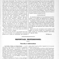 1404 - Page 1365 - Partie professionnelle. Compte rendus, documents, pièces officielles.... Syndicat des médecins de l'arrondissement de Chateaulin, (17 janvier 1924) / Reportage professionnel. Nouvelles et Informations. Un V. E. M. à Vichy et à Châtel-Guyon / Nos relations médicales Franco-Etrangères