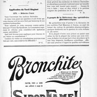 1410 - Page LIII-1371 - Correspondance. Application du Tarif Breton. Tiers payant et secret professionnel / Application du Tarif Maginot. Médecins d’eaux / A propos de la littérature des spécialistes pharmaceutiques