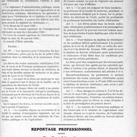 1458 - Page 1419 - Partie professionnelle. Compte rendus, documents, pièces officielles.... Décret du 28 mars 1924 pour l’application de la loi du 31 juillet 1923 sur le doctorat vétérinaire / Reportage professionnel. Nouvelles et Informations. Chaire de clinique médicale propédeutique