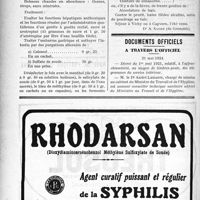 1463 - Page 1424-L - Note de pratique quotidienne. Traitement de l’ictère catarrhal / Documents officiels. A travers l’officiel