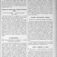 1492 - Page 1453 - Partie scientifique. L’Actualité Scientifique. Les Sociétés Savantes. Paris. Ventilation d’hiver et d’été d’une crèche hospitalière, (Académie de médecine ; 6-5-1924. '/ Accidents post-occlusifs dans l’occlusion intestinale aiguë, (Société de chirurgie ; 20-2- 1924) / La rachianesthésie, (Société de chirurgie; 20-2-1924) / Anomalies génito-urinaires multiples, (Société de chirurgie; 20-2-1924) / Absence congénitale de rotules, (Société de chirurgie; 20-2-1924)