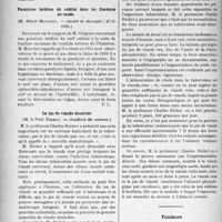 1493 - Page 1454 - Partie scientifique. L’Actualité Scientifique. Les Sociétés Savantes. Paris. Fracture du radius traitée sans appareil. Mauvais résultat, (Société de chirurgie ; 20-2-1924) / Paralysies tardives du cubital dans les fractures du coude, (Société de chirurgie ; 27-2-1924) / Le jus de viande desséché, (Académie des sciences) / Toulouse. Société de médecine. Forme subaiguë et lente de la maladie d’Isambert