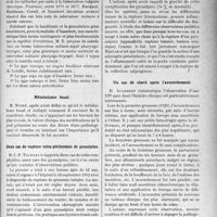 1494 - Page 1455 - Partie scientifique. L’Actualité Scientifique. Les Sociétés Savantes. Toulouse. Société de médecine. Forme subaiguë et lente de la maladie d’Isambert / Métabolisme basal / Deux cas de rupture intra-péritonéale de pyosalpinx / Un cas de shock après l’accouchement