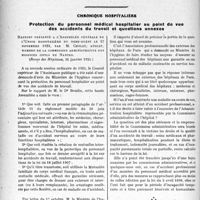 1501 - Page 1462 - Partie professionnelle. Travaux Originaux. Le tiers payant, est-ce l'ennemi? / Chronique hospitalière. Protection du personnel médical hospitalier au point de vue des accidents du travail et questions annexes
