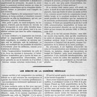 1506 - Page 1467 - Partie professionnelle. Travaux Originaux. Chronique hospitalière. Protection du personnel médical hospitalier au point de vue des accidents du travail et questions annexes / Les débuts de la carrière médicale
