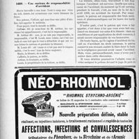 1523 - Page 1484-X - Correspondance. Préjudice esthétique occasionné par un accident du travail / Cas curieux de responsabilité d’accident