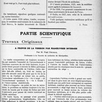 1528 - Page 1489 - Propos du jour. La célébration des centenaires. Le troisième centenaire de Thomas Sydenham. — A propos du quatrième centenaire de Ronsard. — Quelques centenaires prochains qui mériteraient de n’être pas oubliés [J. Noir] / Partie scientifique. Travaux Originaux. A propos de la version par manoeuvres internes, Par M. Paul Delmas