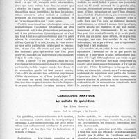 1535 - Page 1496 - Partie scientifique. Travaux Originaux. Clinique chirurgicale. Occlusion intestinale par tuberculose péritonéale, par M. J. -P. Tourneux / Cardiologie pratique. Le sulfate de quinidine, par Léon Giroux
