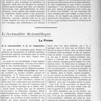 1538 - Page 1499 - Partie scientifique. Travaux Originaux. Faits cliniques. A propos d’un cas de pseudo-rhumatisme bismuthique, par A. Mallein-Gerin / L’Actualité Scientifique. La Presse. De la rachi-anesthésie et de ses complications [(Paris médical, 12 janvier 1924)]