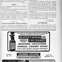 1562 - Page XLV-1523 - Correspondance. Application du Tarif Maginot. Causalité originelle des soins donnés / Assurance automobile. Tierce assurance / Les Talismans
