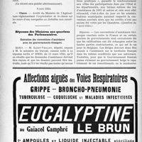 1565 - Page 1526-L - Documents officiels. A travers l’officiel / Réponses des Ministres aux questions des Parlementaires. Exécution des conventions d’assistance avec les gouvernements étrangers