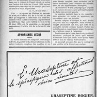 1567 - Page 1528-LII - Documents officiels. Réponses des Ministres aux questions des Parlementaires. Abrogation de la demi-taxe en matière d’impôts sur les automobiles / Aphorismes vécus